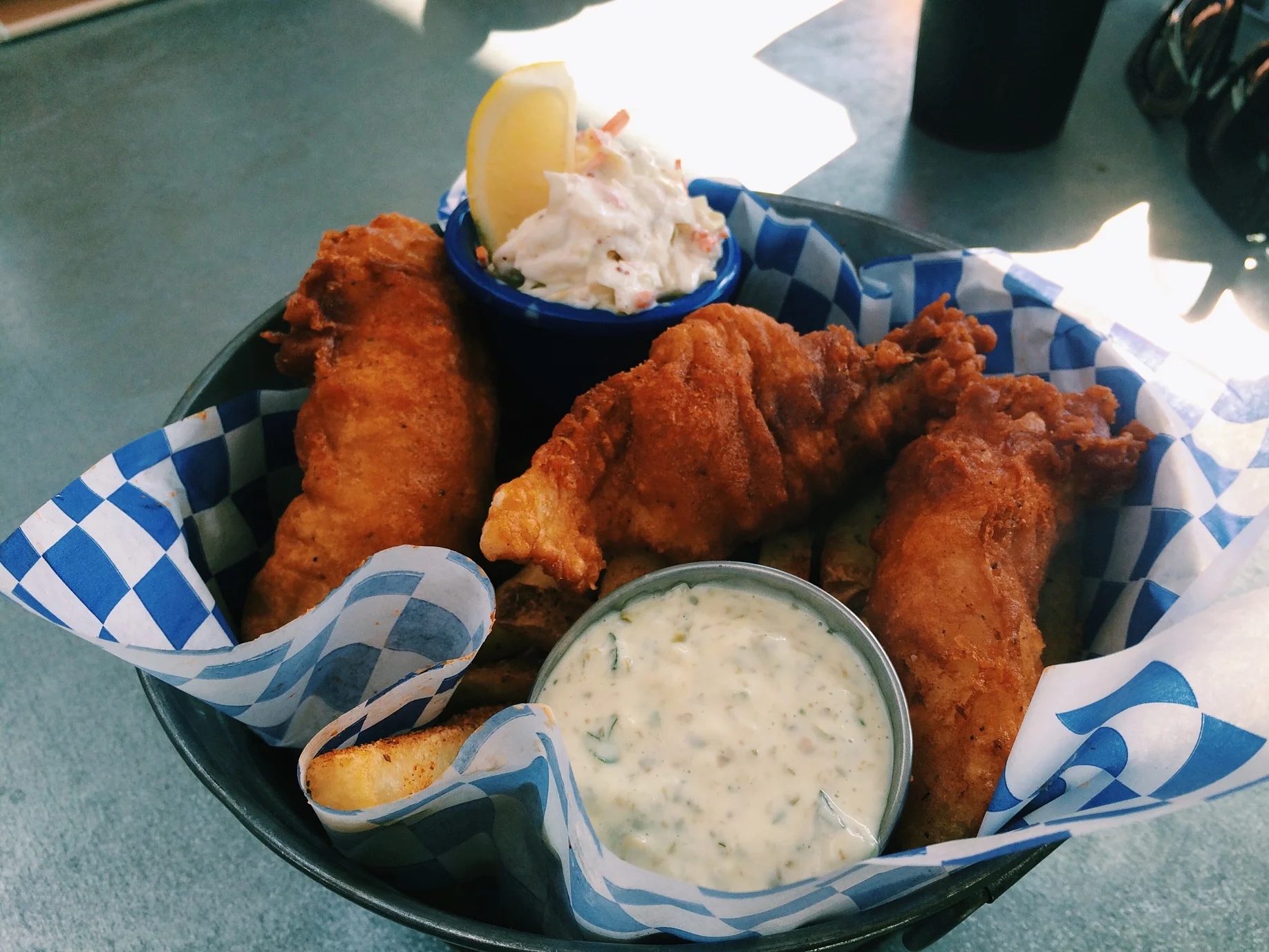 Fish & Chips looking like fried chicken. 
