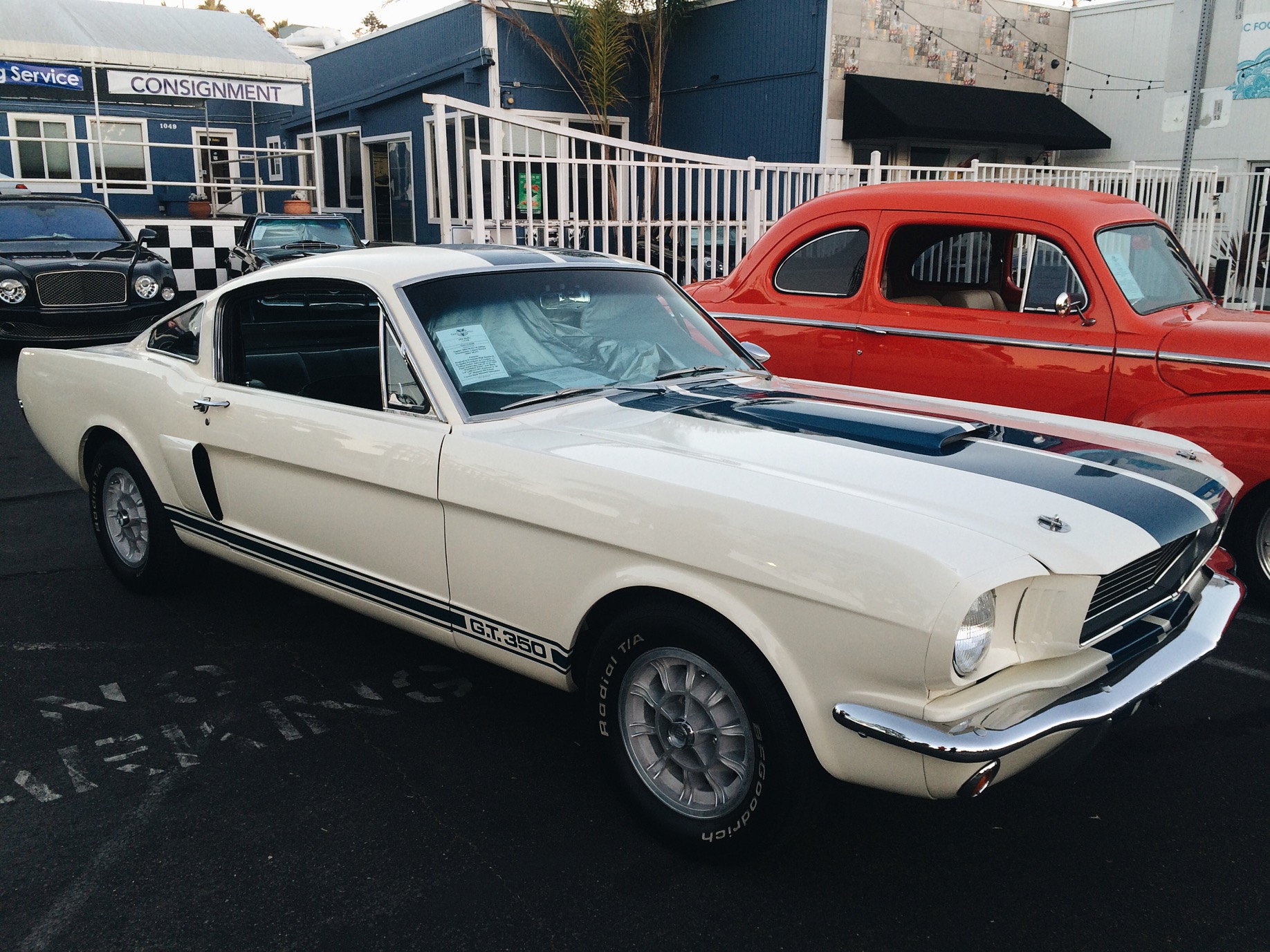 The answer is this 1965 Ford Mustang GT350, with a tag for $149,000 and the Bentley at $132,000. 