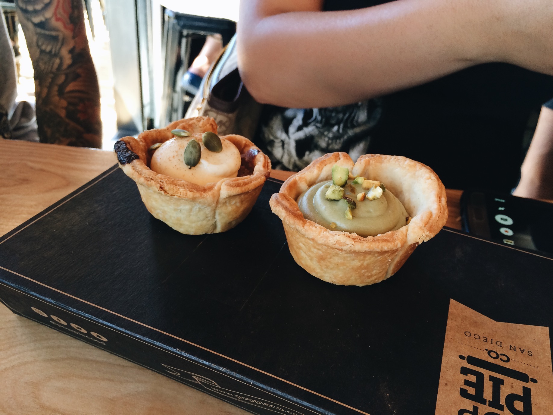 Pumpkin pie and Matcha. My two favorite from the sweet menu. 