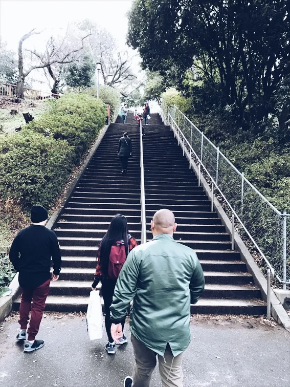 There's an easier way to the castle and not up these stairs by the way. I can't explain it but you'll soon find out if ya'll ever get to go to Osaka. 