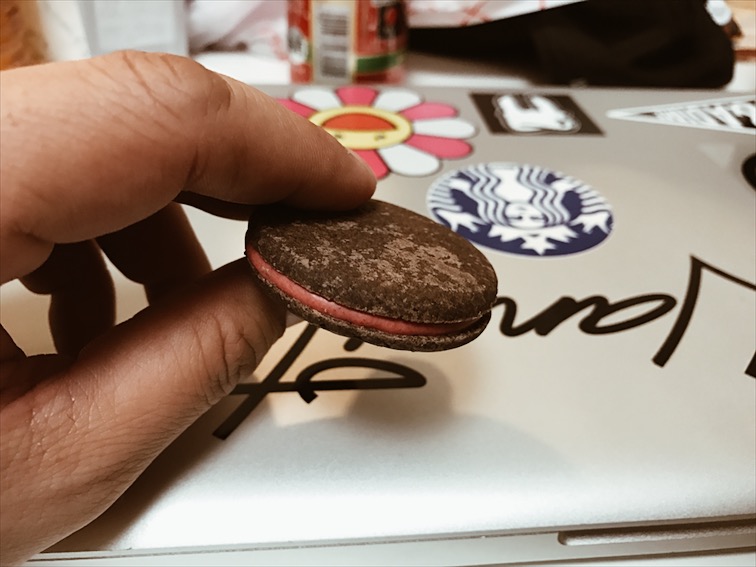 This shit is bomb! Taste like Oreos but with Strawberry. Meiji cookies. 