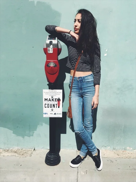 I love taking pictures in front of blue walls (well its not blue blue but its a similar shade lol), I should start a series of Blue Wall photos. Taken right outside of The Mission. 