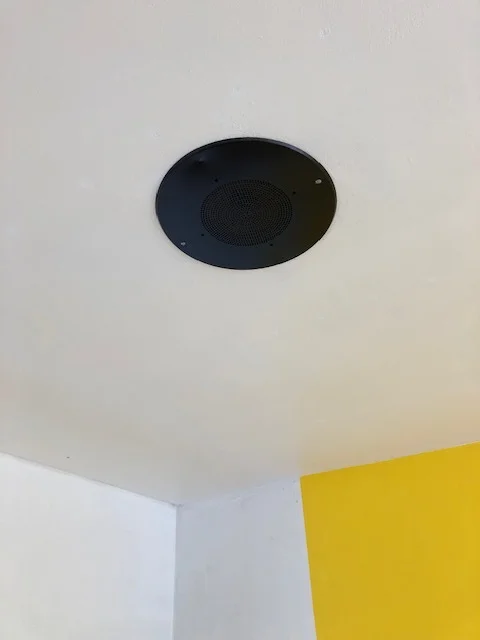Ceiling speakers.