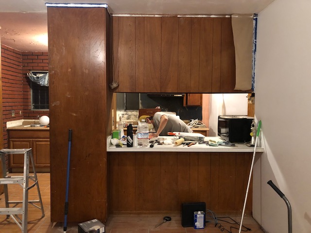 Before: The Dining room. Still deciding on what wall paper to go with.