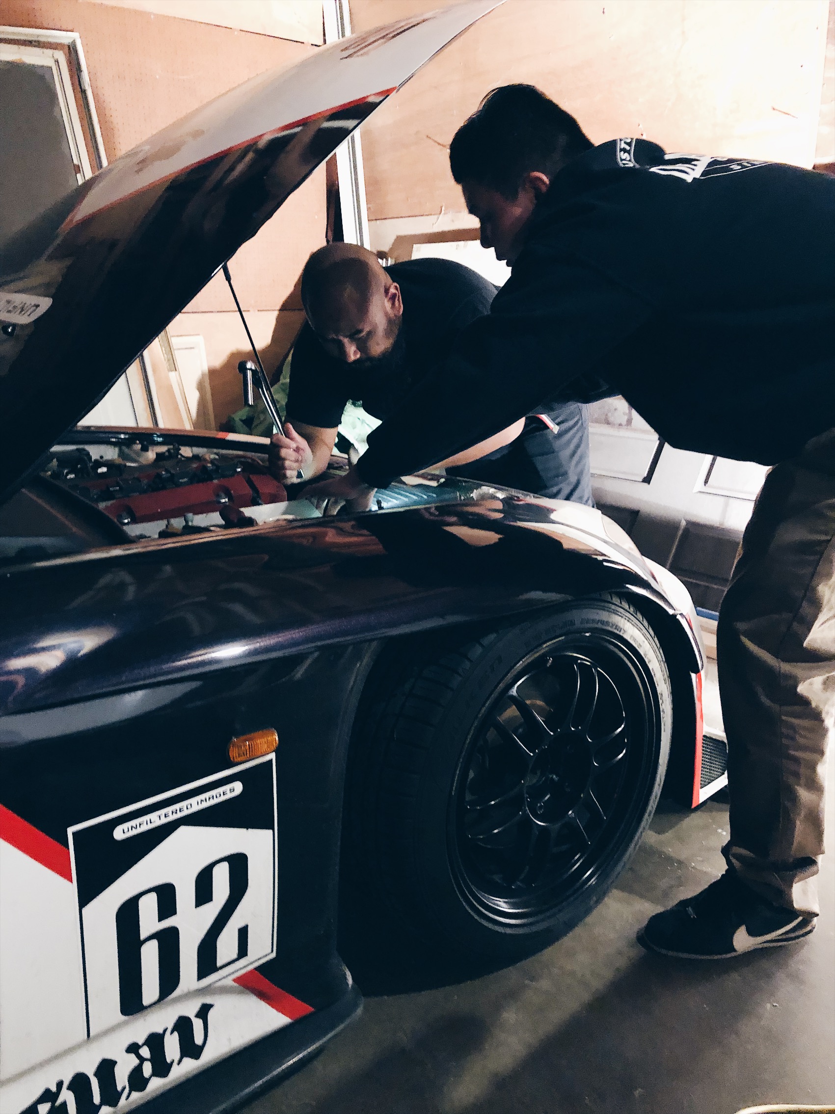 Last night hang. Dook and David helping me with my car and having a conversation while working on it together felt nice.