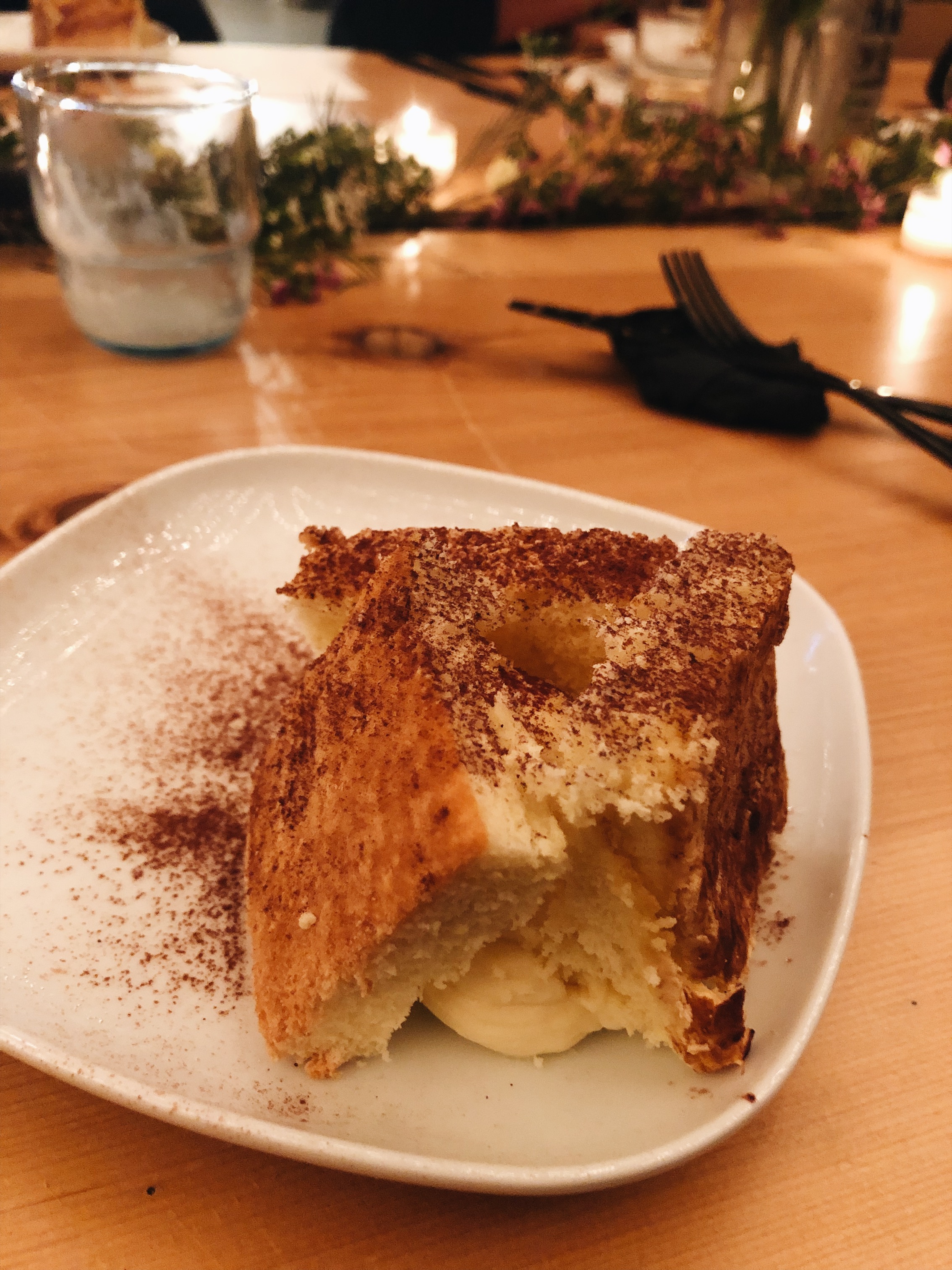 6th course: Coconut Sponge cake. Coconut tiramisu, not to crazy about dessert but this was really good.