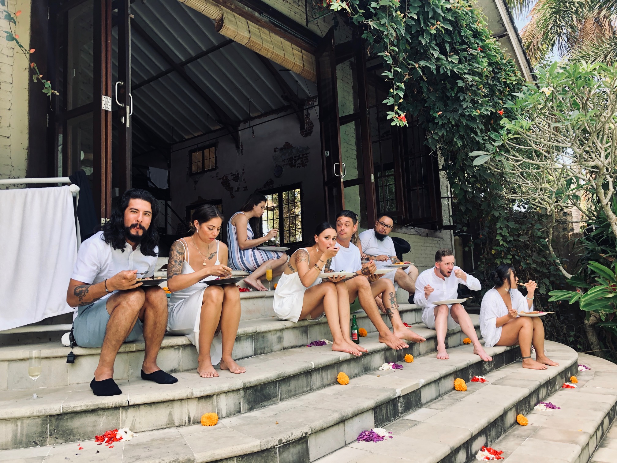 We all went back to the house for brunch! The day was basically filled with a wedding at 7 AM, brunch at 11 AM. Then we had time to relax and chill by the pool before our big fancy wedding dinner.