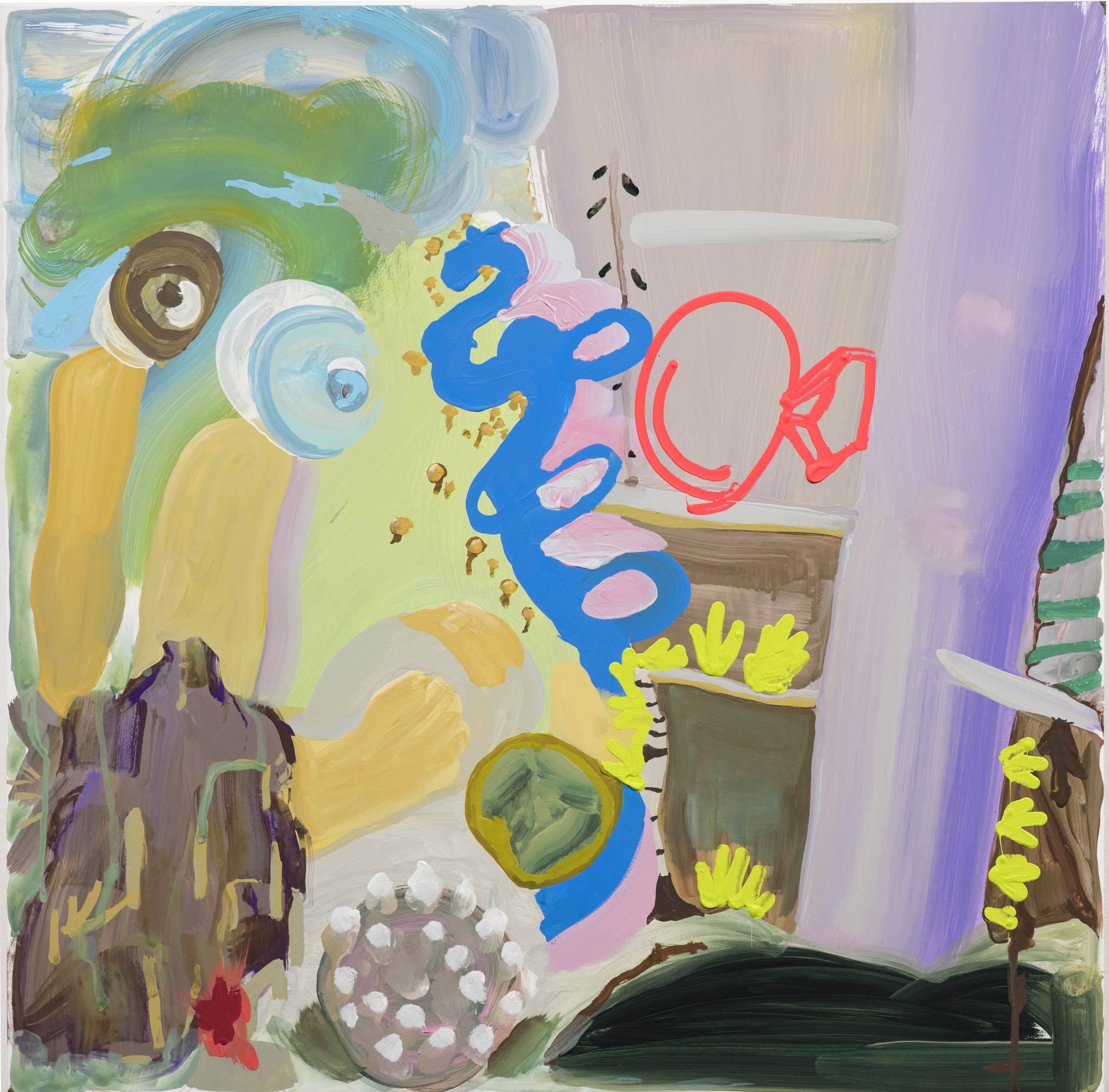  Commitment,  gouache and acrylic on panel, 24” x 24” 