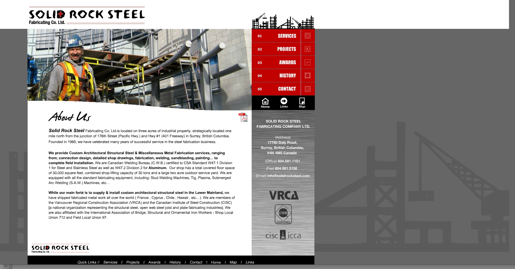 Screenshot from former SRS website