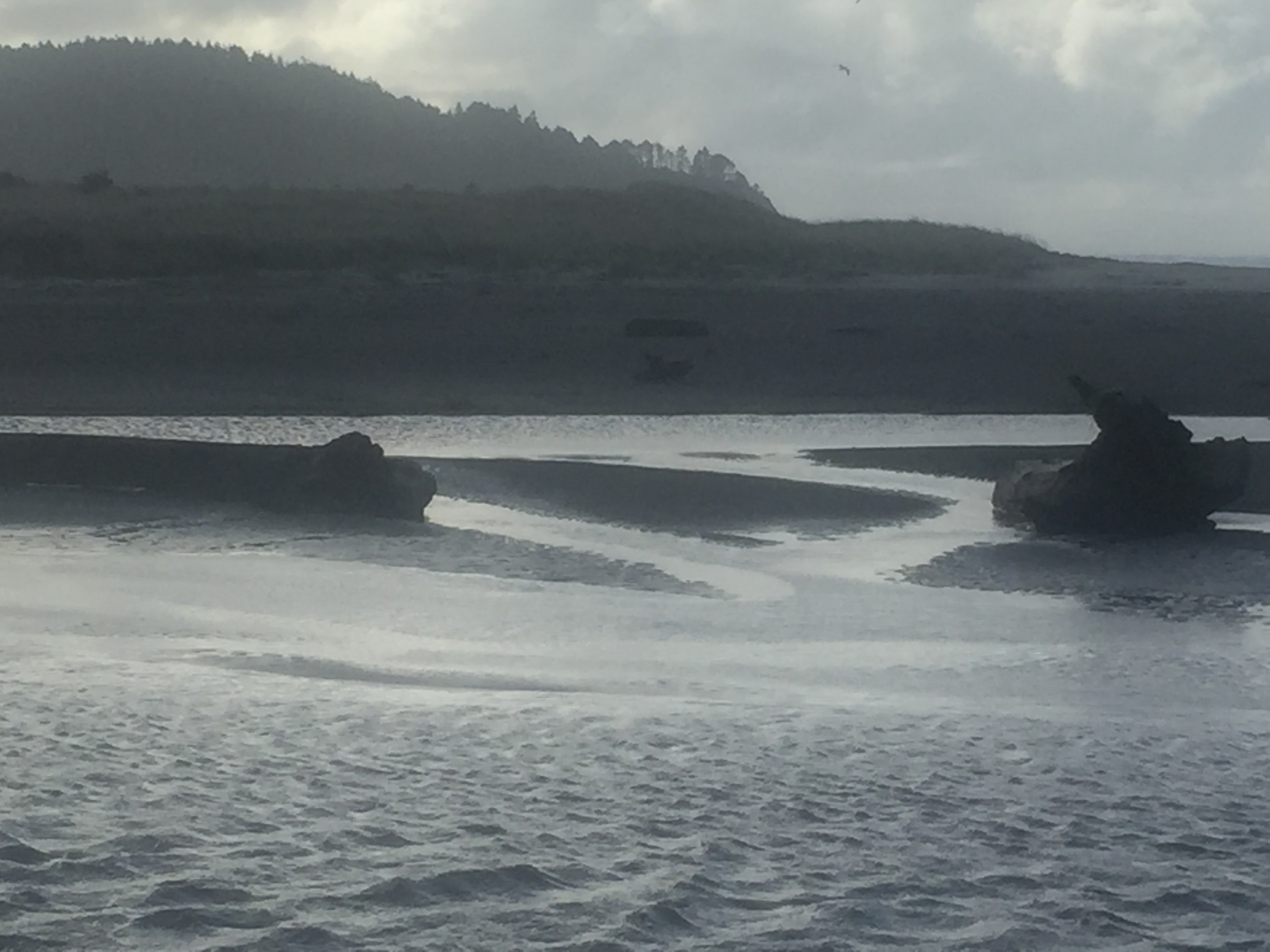 Where the creek meets the ocean.