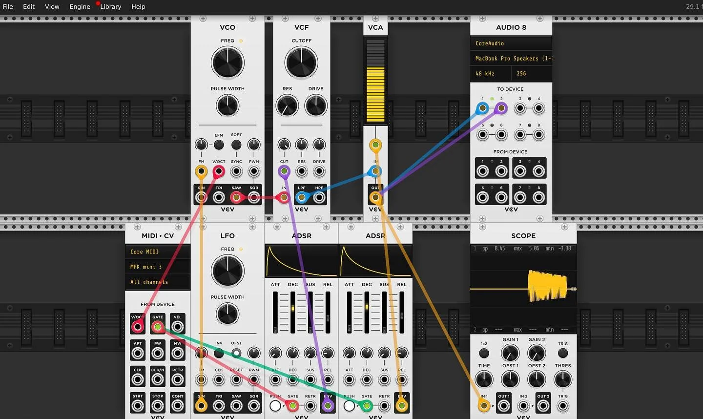 Building my own sound from scratch using an Euro rack from VCV
Sound Design 😊 
.
.
.
.
.
.
.
#eurorack #rack #sounddesign #sounddesigner #vcv #vcvrack #vcvrack2 #musicproducer #music #producer #producerlife #producers #electronicengineering #electro
