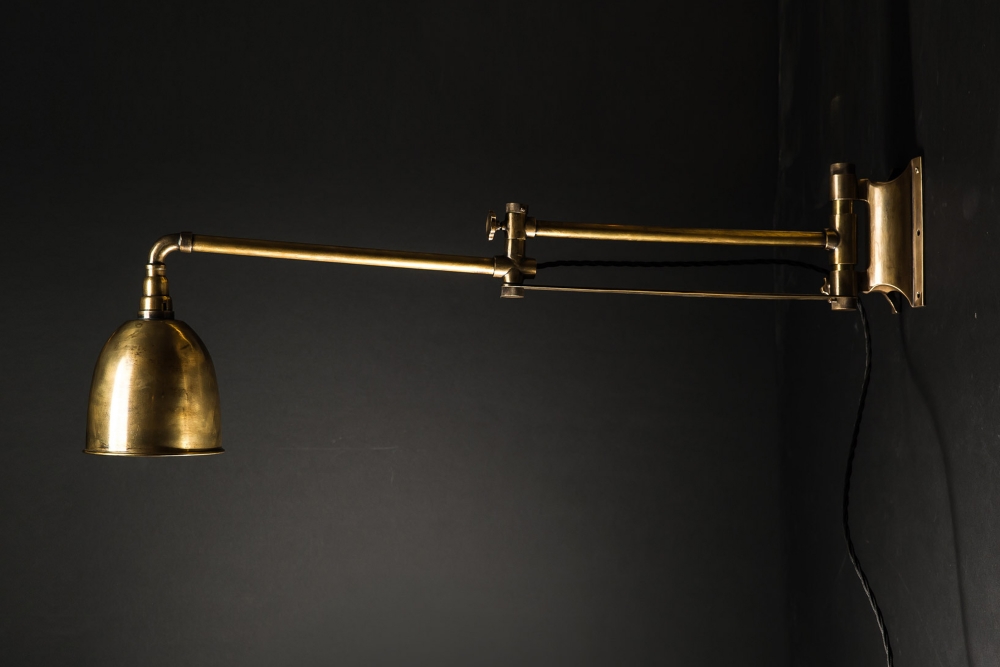 Vintage Brass Articulated Wall Light, Articulating Wall Lamp