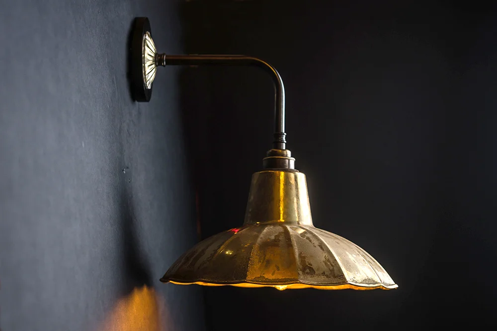 Crimped aged brass and bronze wall light 04.jpg