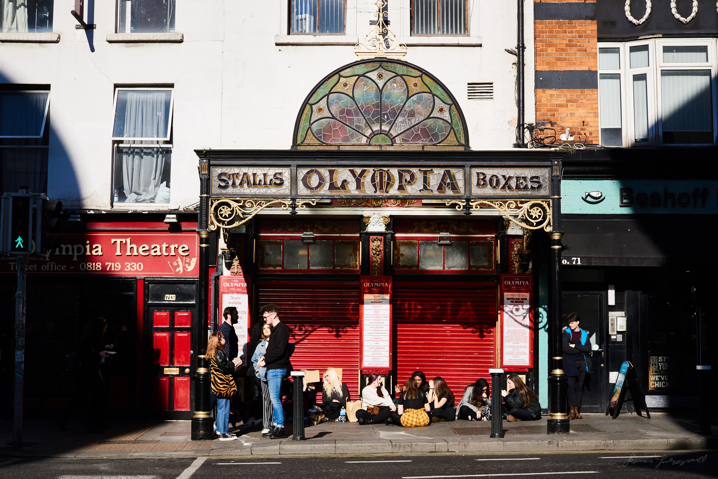 Waiting outside the Gaiety