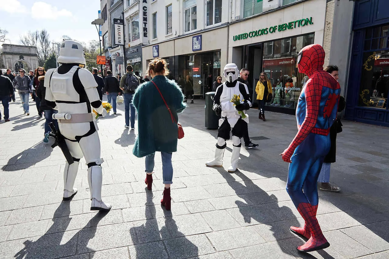 Storm Troopers and Spiderman Raising Money for Daffodil Day