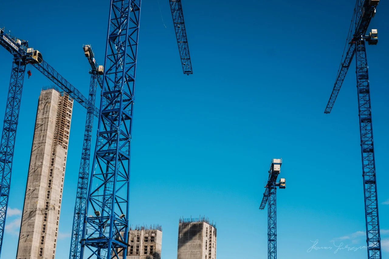 Towering cranes - imagine the view from the top