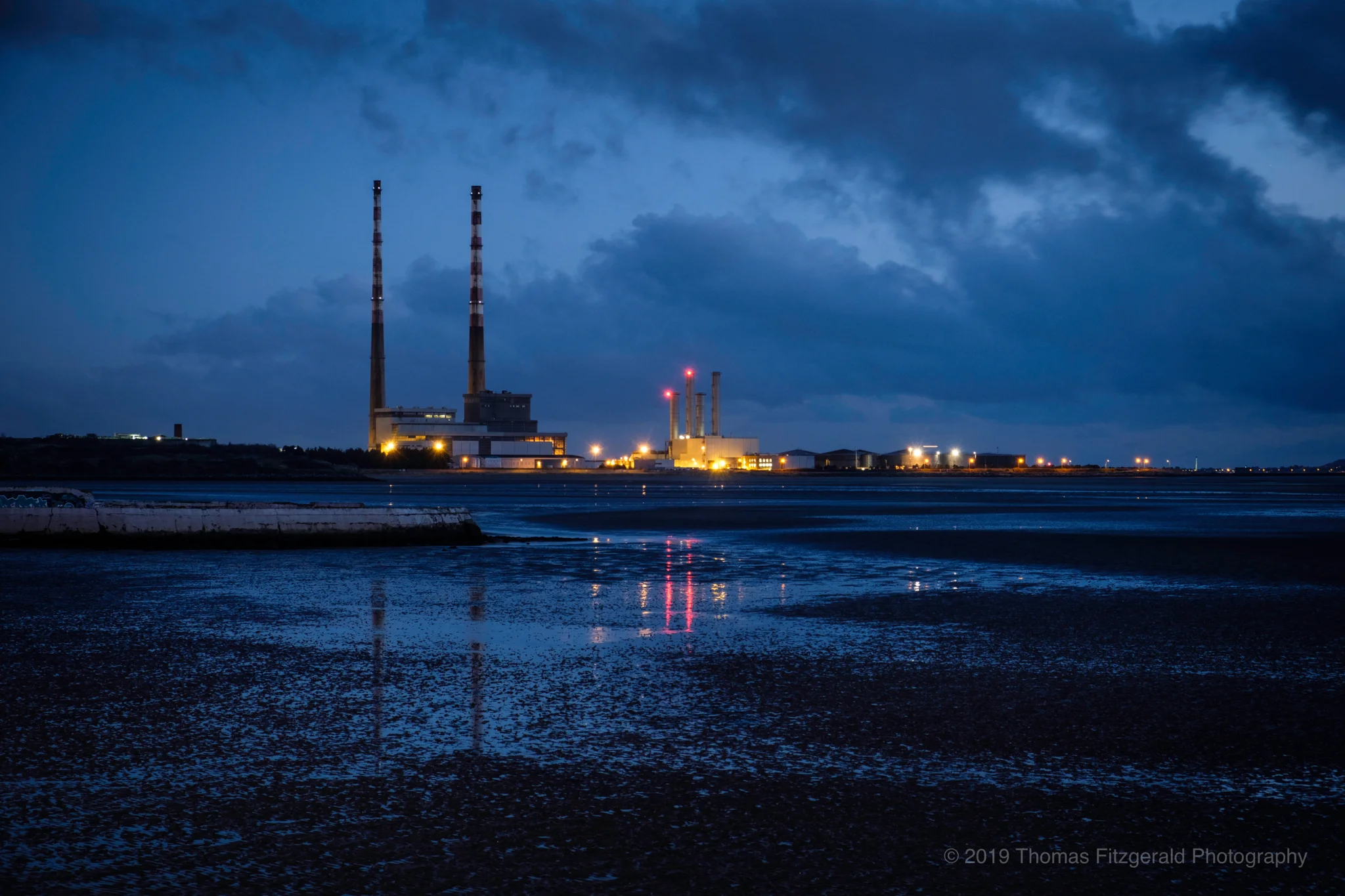 Poolbeg Powerstation before Dawn