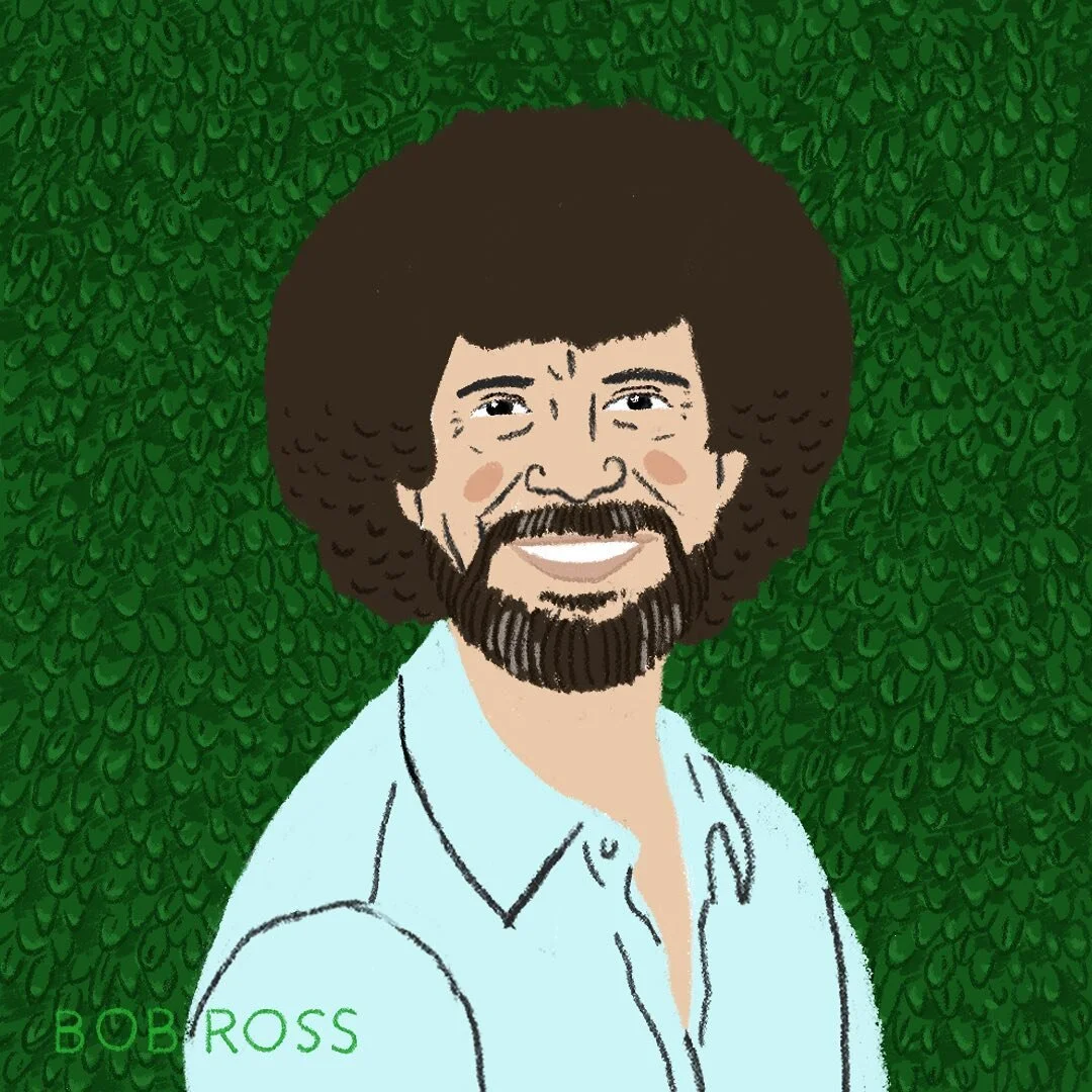 Over a week ago, @fullmetaljacki and I had an idea of choosing a character/person to do a portrait of along with 4 other artists but do it in our unique styles - well... Bob Ross was that first portrait and they came out pretty awesome. Take a moment
