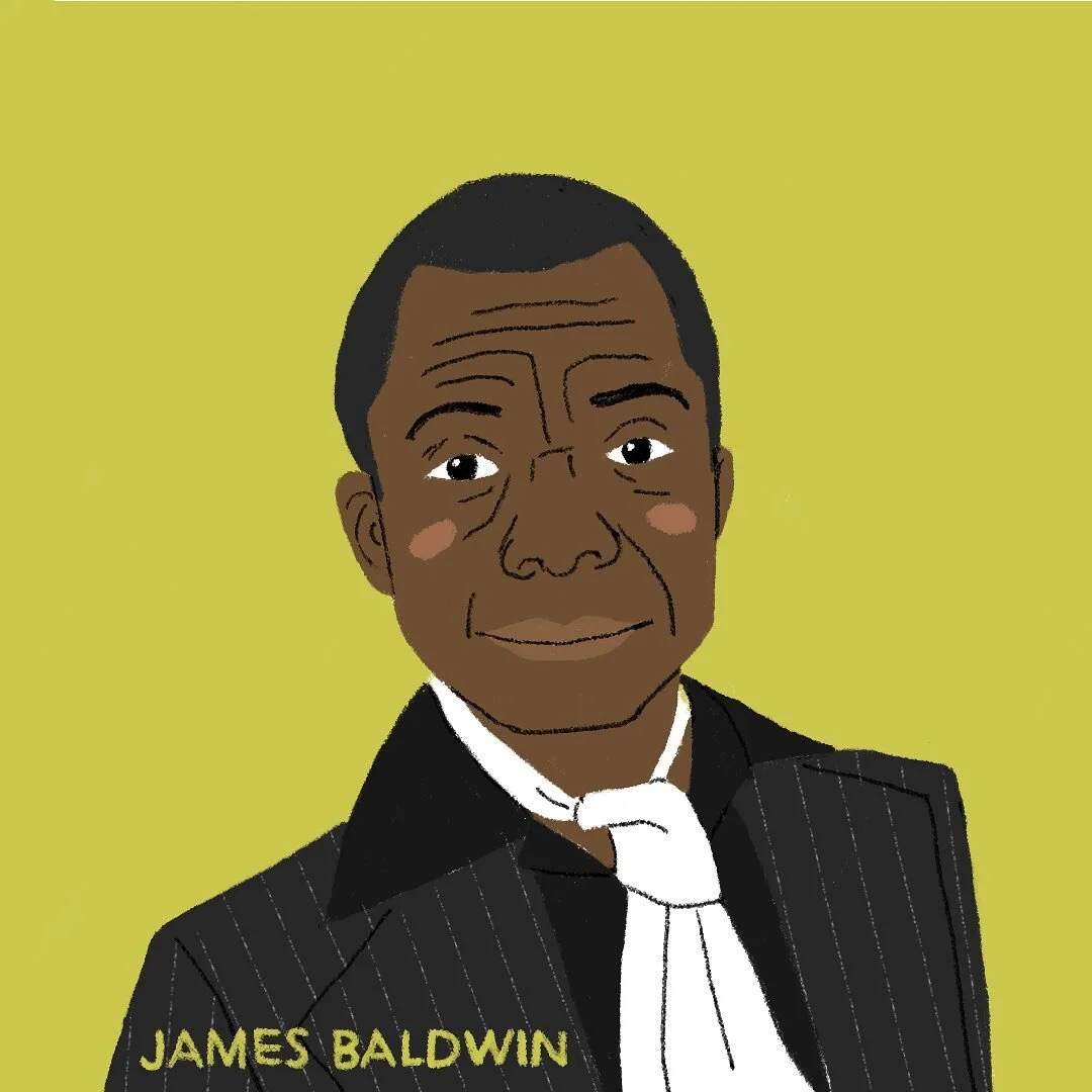 Neither love nor terror makes one blind: indifference makes one blind. - James Baldwin, If Beale Street Could Talk

#jamesbaldwin #illustrator #scbwi  #scbwiillustrators #authorportrait #illustration