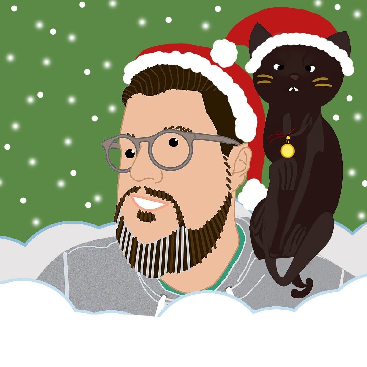 Wrapping up the holiday season with commissions, gift buying, work projects, and thousand of emails I haven&rsquo;t responded to, just me and my AI cat (my zoom profile pic for work) buried in an anxiety of snow. How are you doing? 🫠😂😭