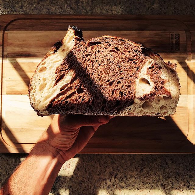 Sourdough Bread with Callebaut cocoa and honey.