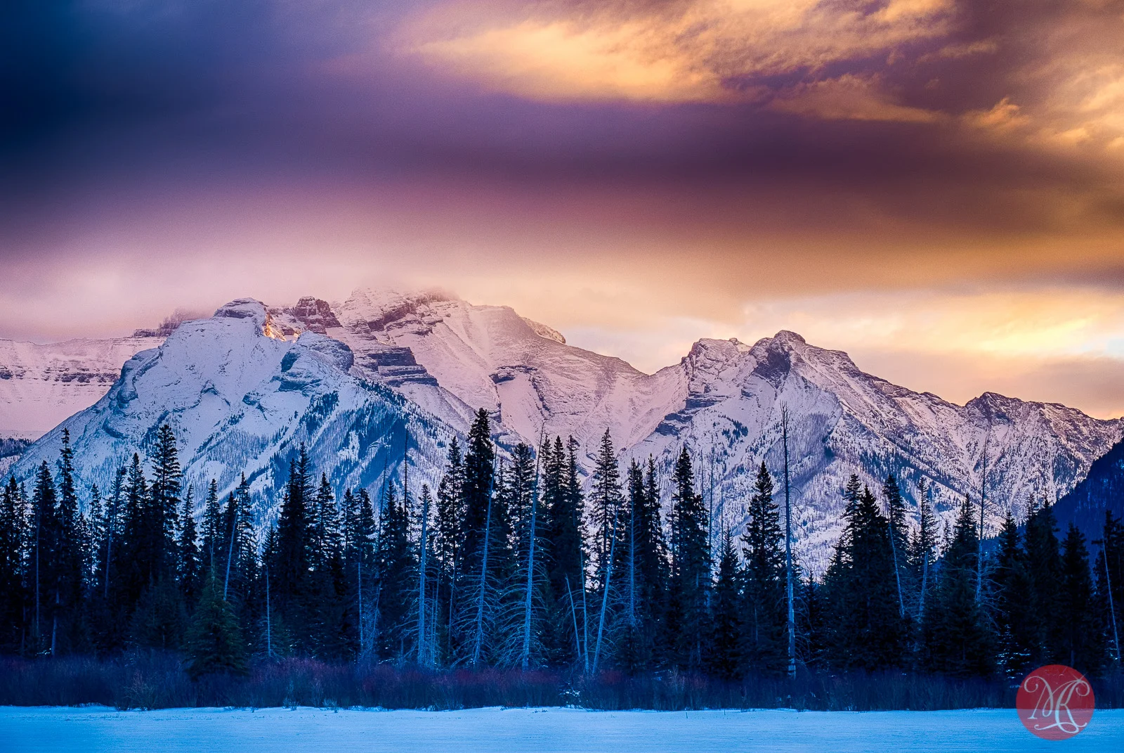 banff,rockies,winter,sunrise 01