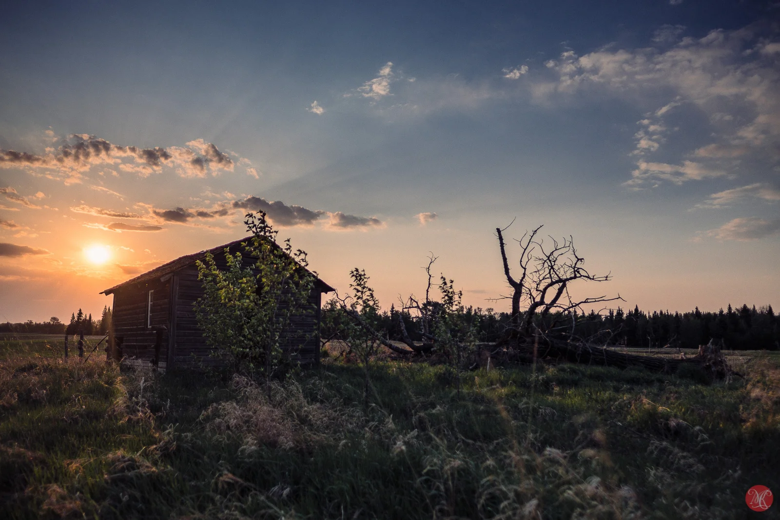 Dusty Alberta spring sunset