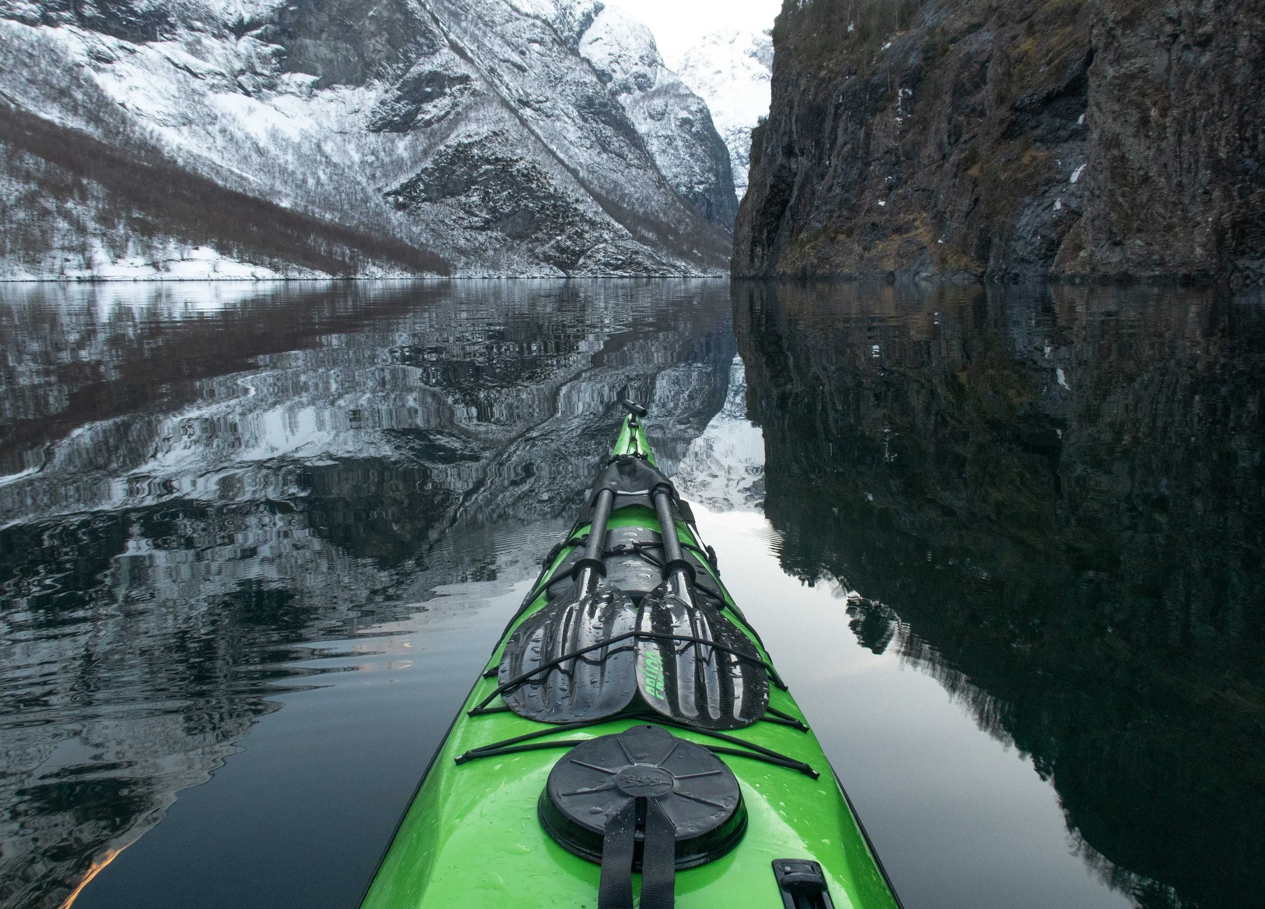 Winter kayaking Norway