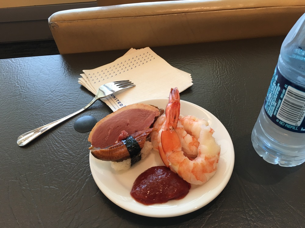 Cocktail shrimp and smoked duck