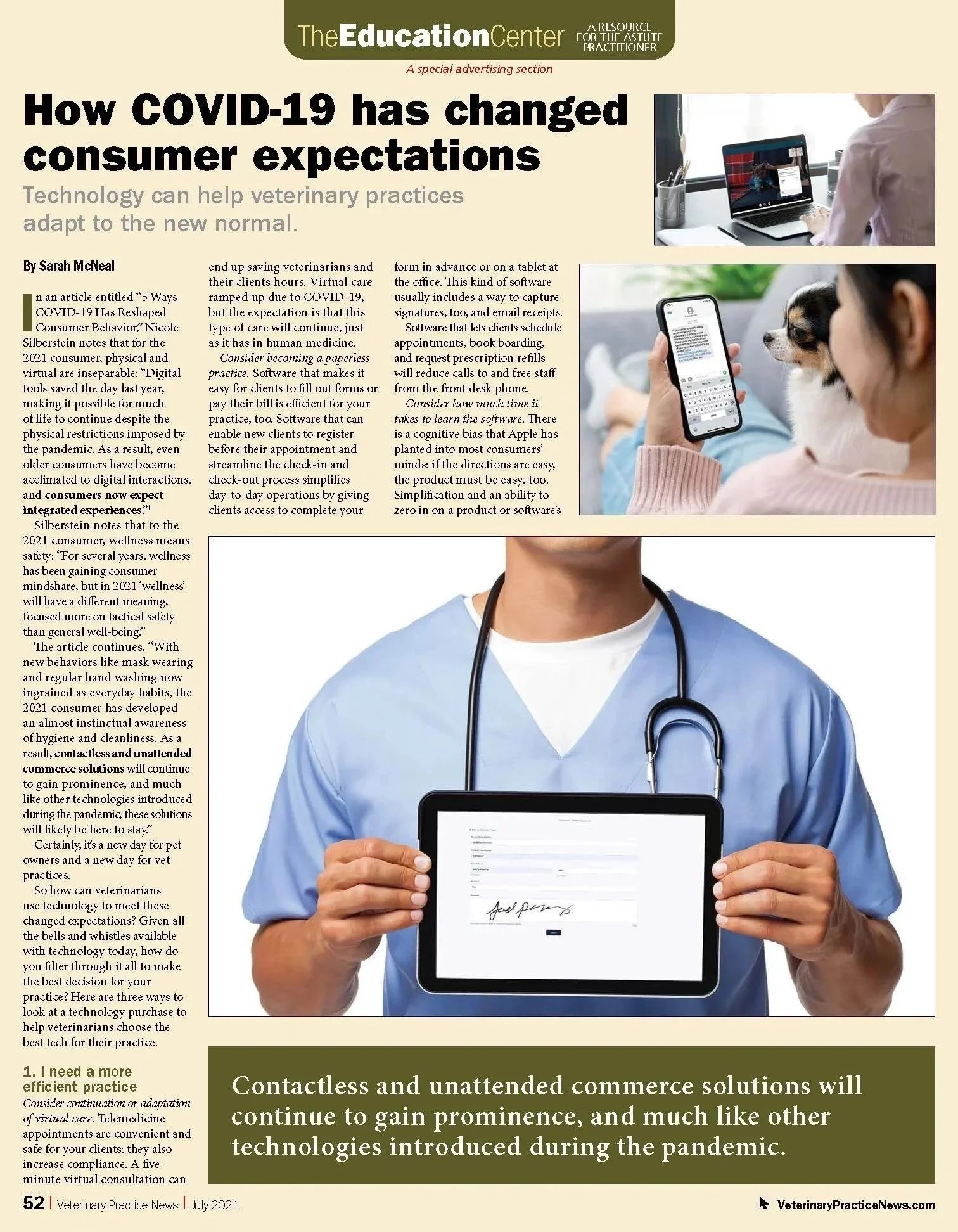  Veterinary Practice News magazine article page one