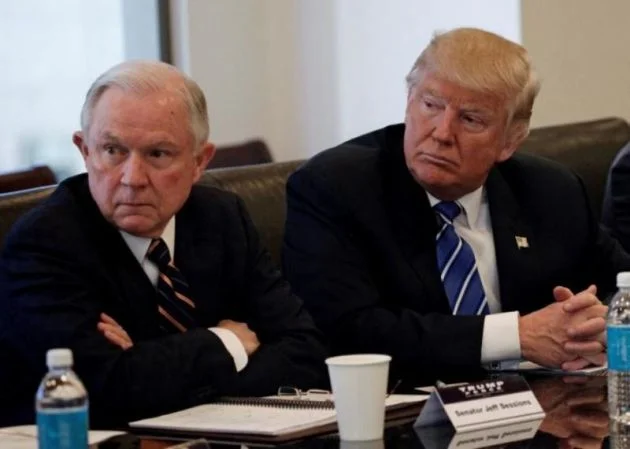 (REUTERS / Mike Segar)Donald Trump sits with U.S. Senator Jeff Sessions (R-AL) at Trump Tower in Manhattan, New York, U.S., October 7, 2016.