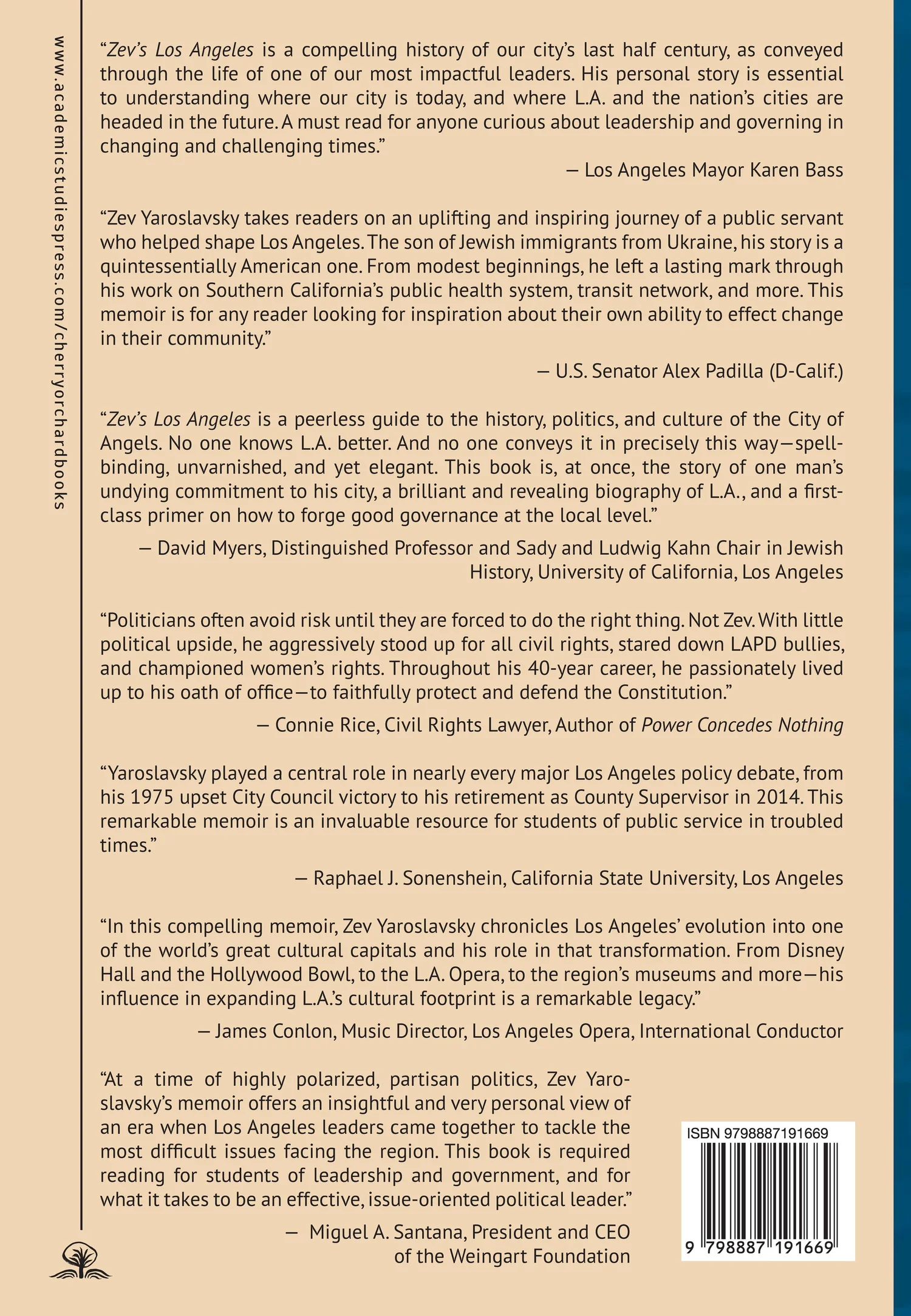 Zev's Los Angeles: From Boyle Heights to the Halls of Power. A Political  Memoir — Academic Studies Press