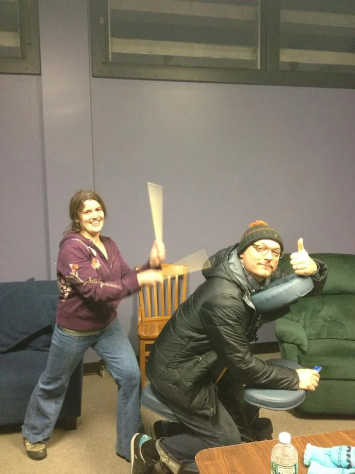 Melissa With Tommy from John Browns Body in Portland Maine. January 2014.