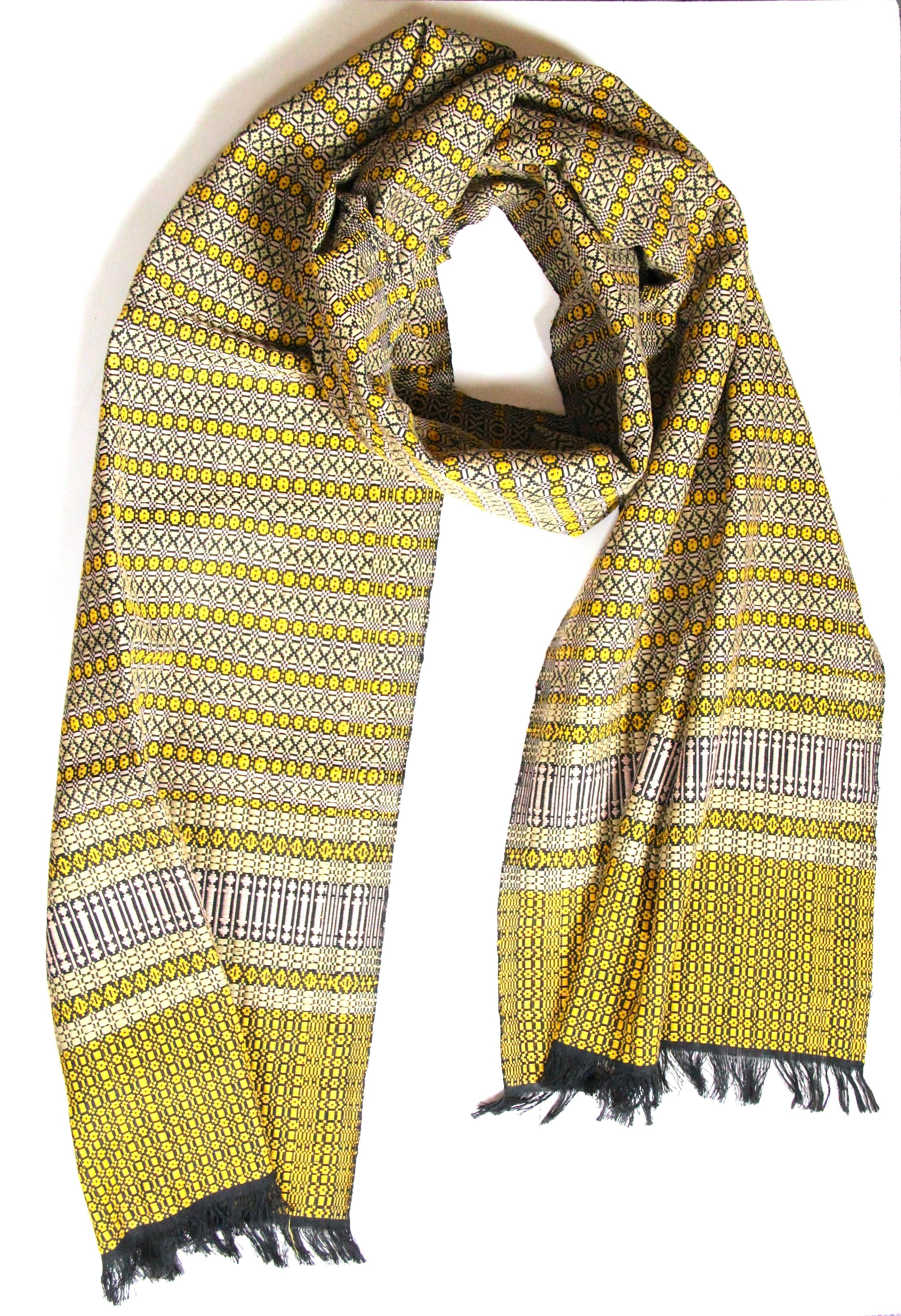 Handwoven Kheis Folk scarf - Turmeric