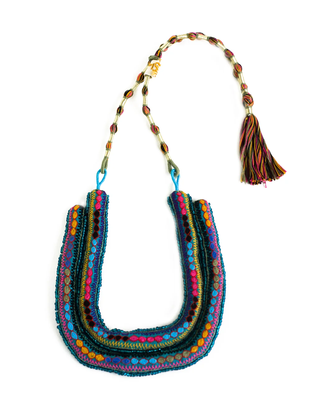 Maro Collar statement necklace - Turquoise pattern