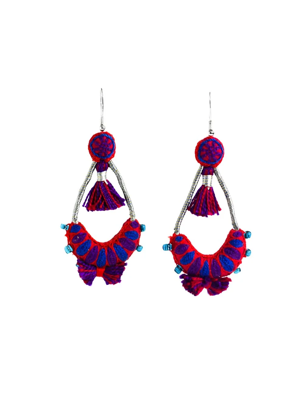 Ambreen Shamim earrings - Purple, red