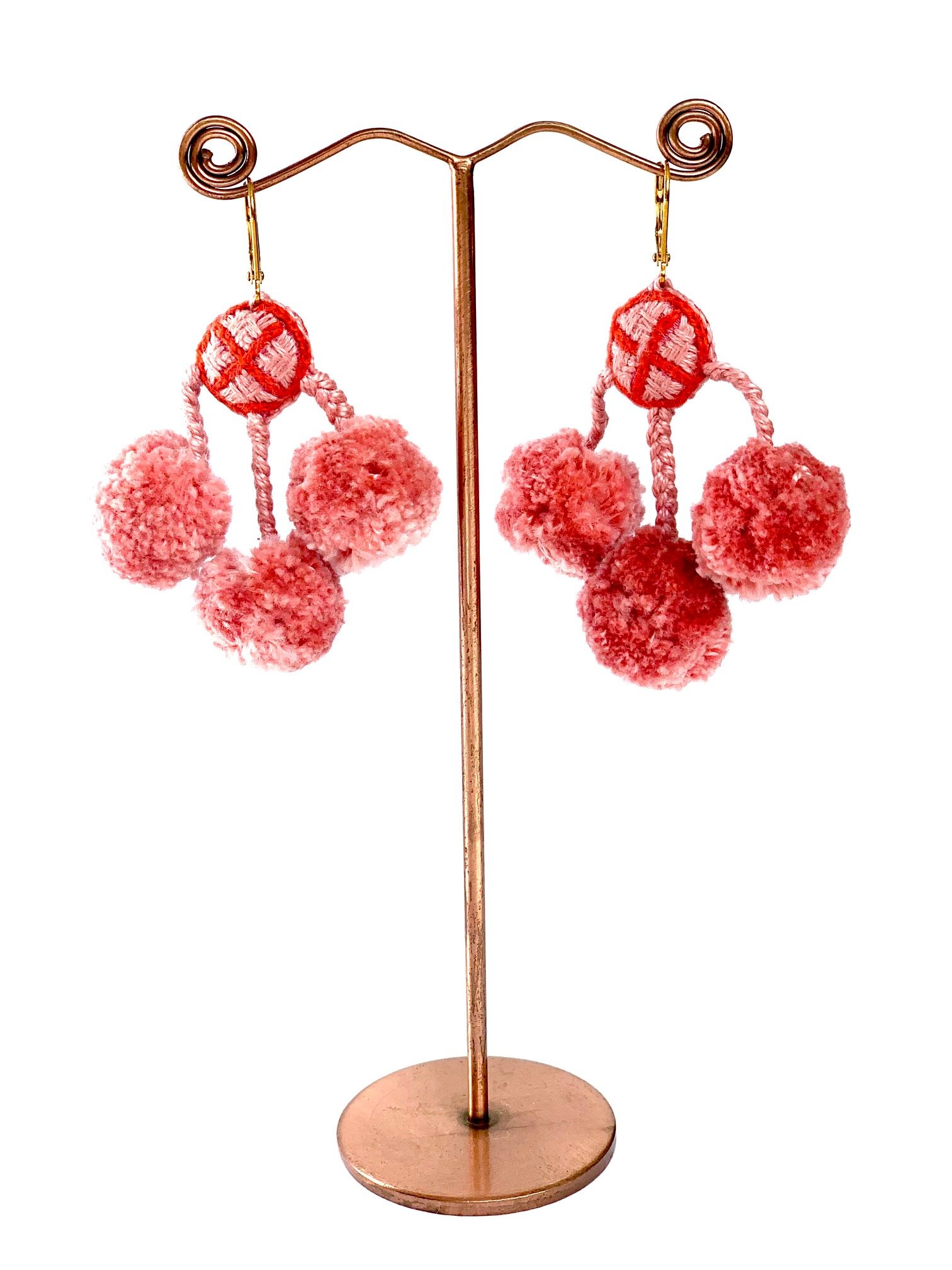 Tripom earrings - Dusty pink