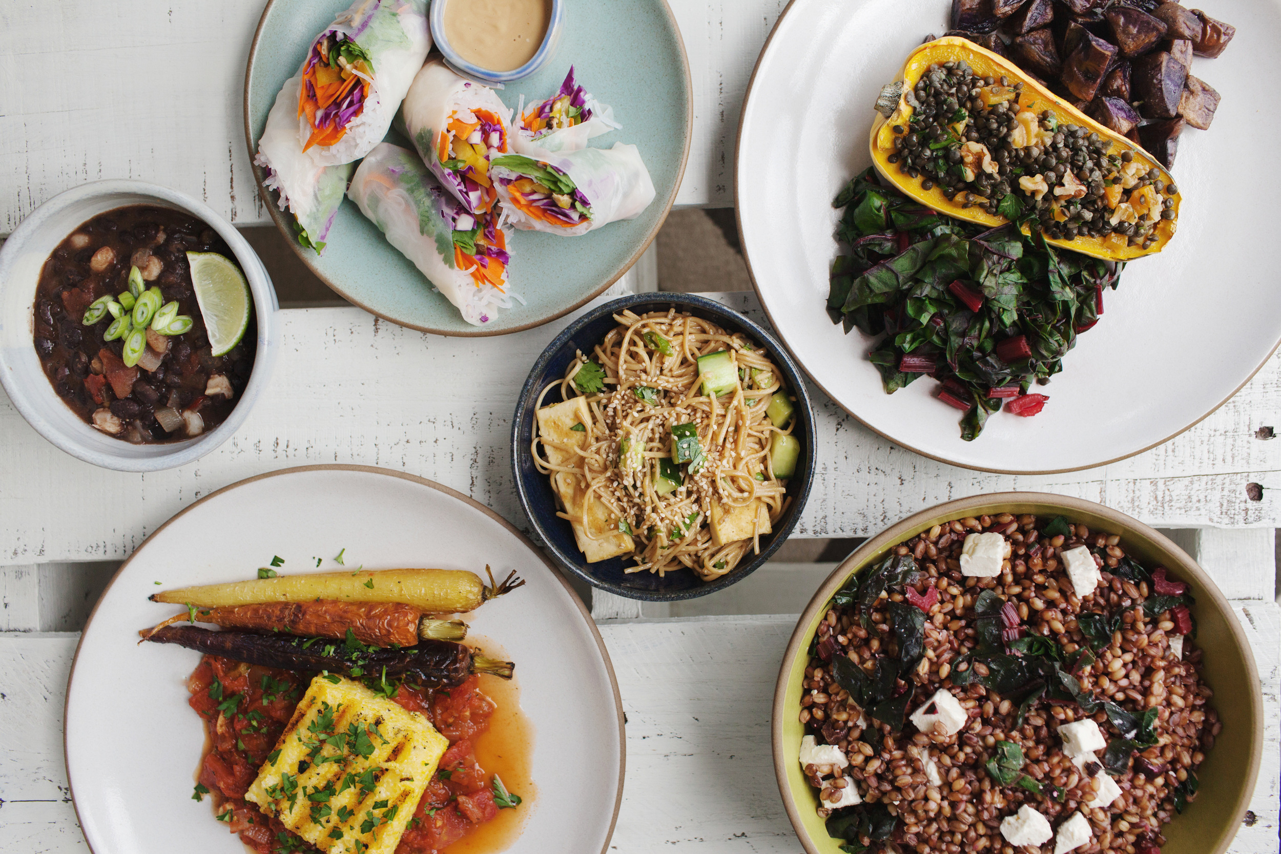 Assorted vegetarian dishes