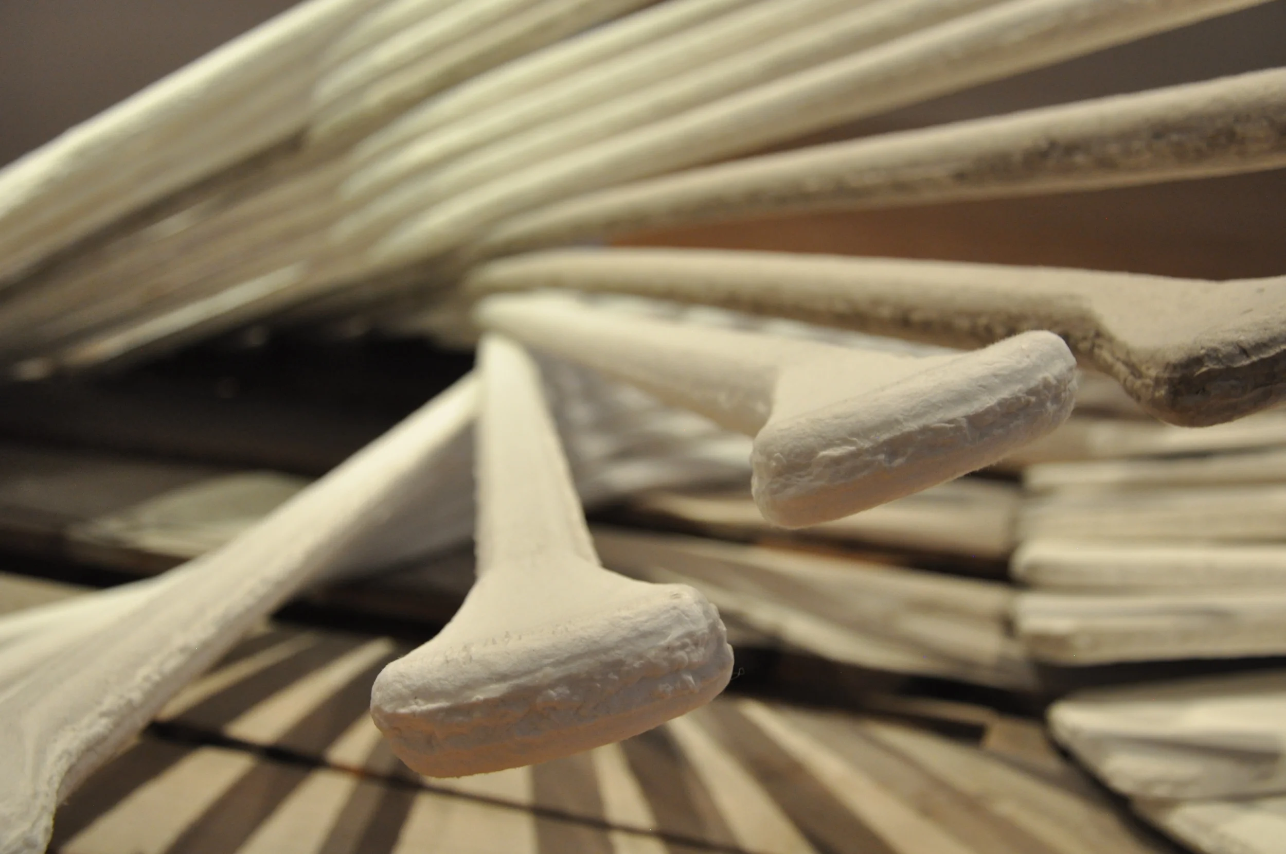   Les histoires changent avec le temps/Stories change with time,  Sculpture&nbsp;Detail (cotton linter handmade paper, found objects, HD video), 2013 &nbsp;   photographed by: Jacquelyn Hébert   Les deux bords de la rivière, s olo exhibition at La Ma