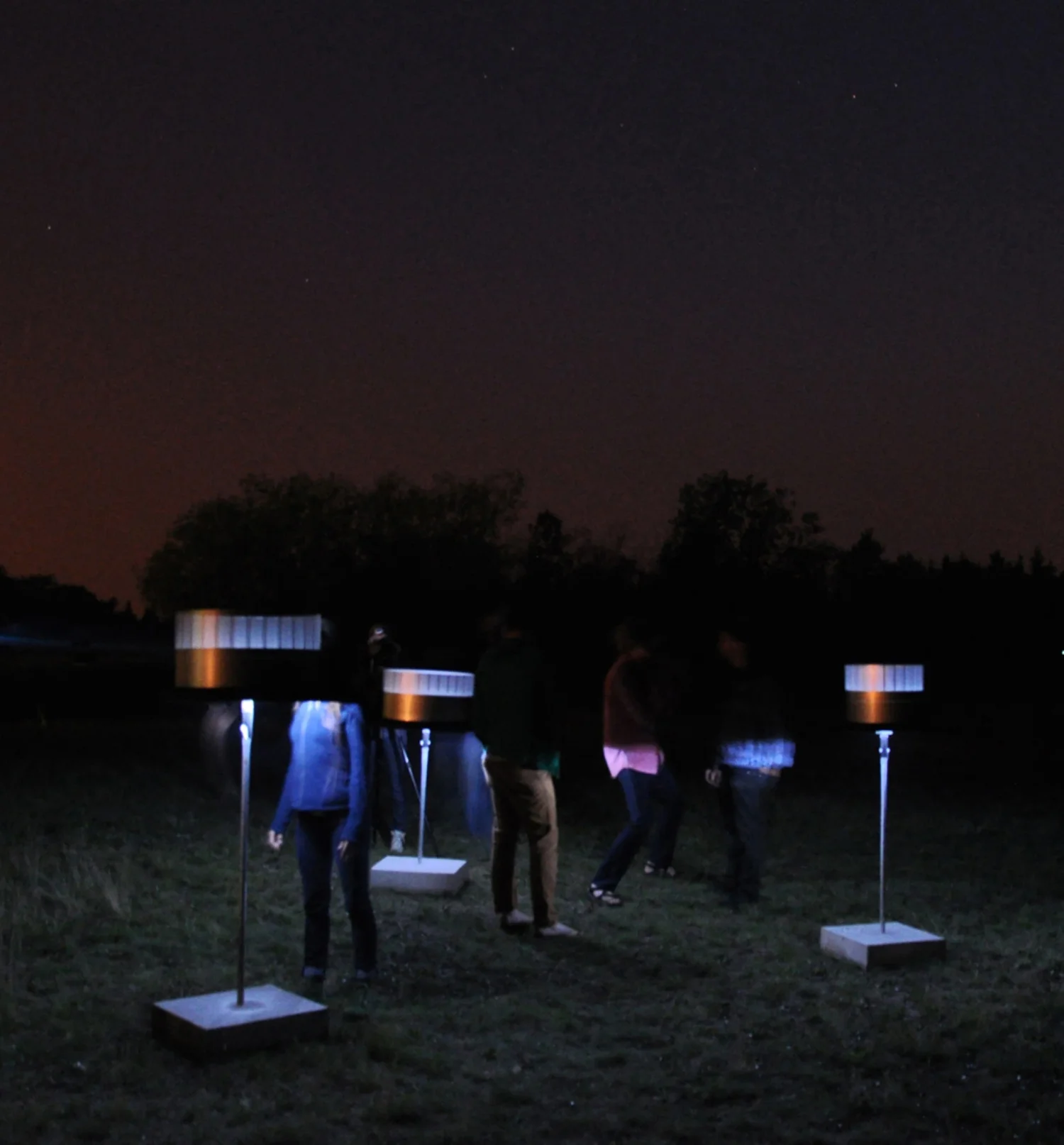   The Cyclotrope Circus,&nbsp; Proto-cinema&nbsp;sculpture (Zoetrope),&nbsp;Collaborative outdoor installation project made by: Nathalie Coulson, Jacquelyn Hébert and A. Megan Turnbull, (2013-2014)   photo credit: Jacquelyn Hébert    photographed at: