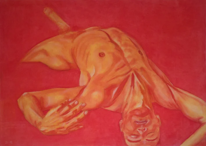 Reborn (2012) pastels on canvas, 100x140
