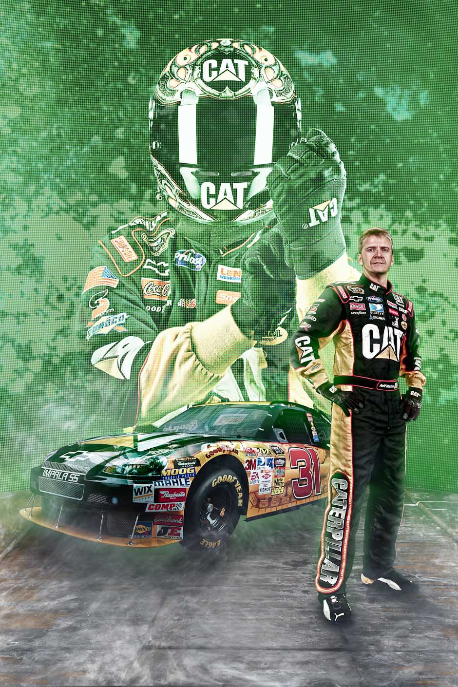 Racecar-Driver-Jeff Burton-Nascar-Photoshop-Photo-Manipulation