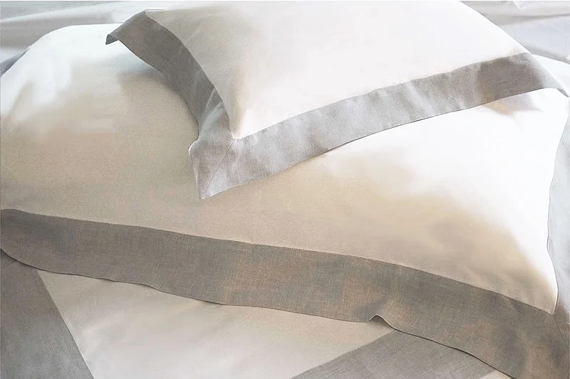 white linen with contrast linen border