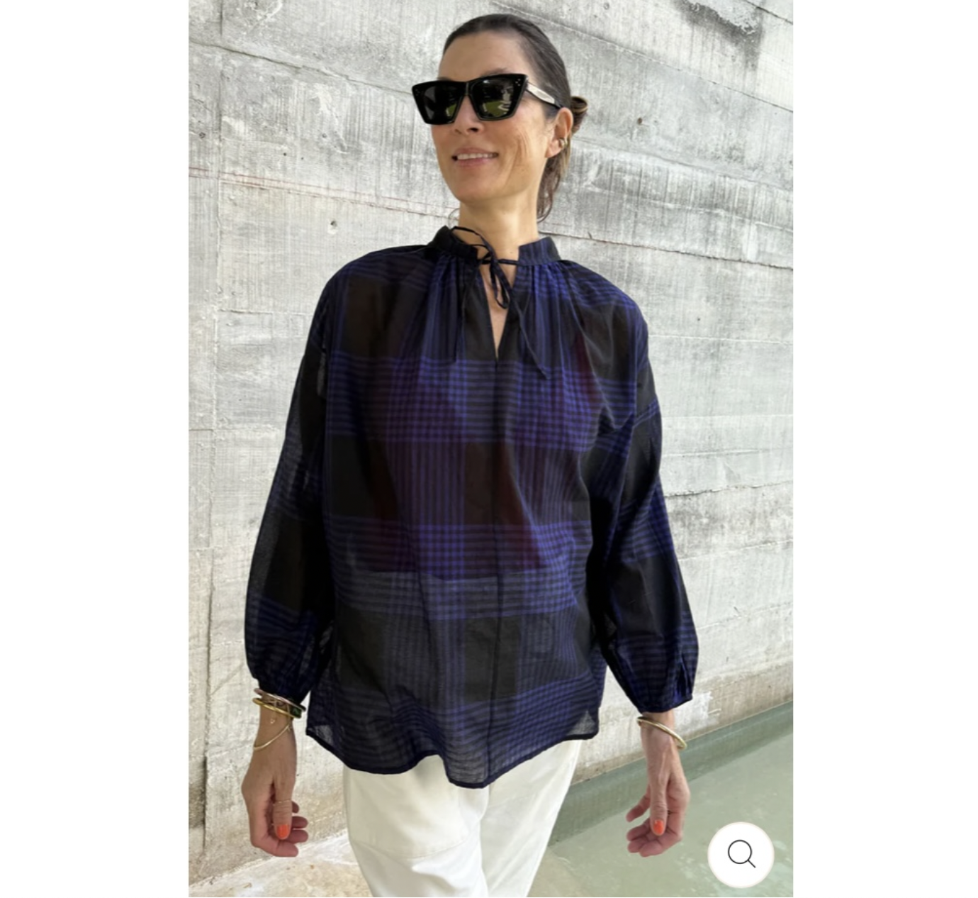 Plaid Cotton tie top