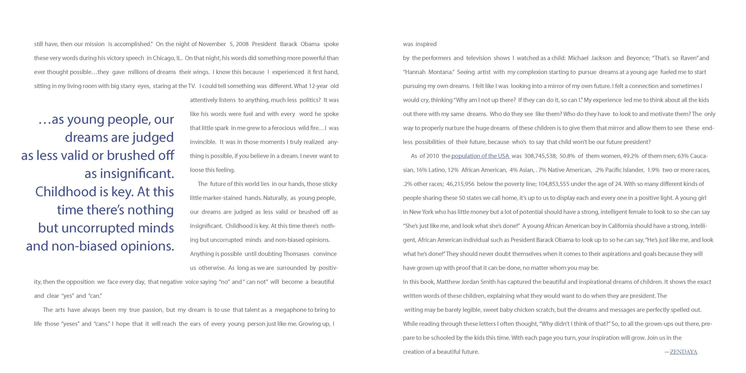 The Zendaya Foreword in Future American President