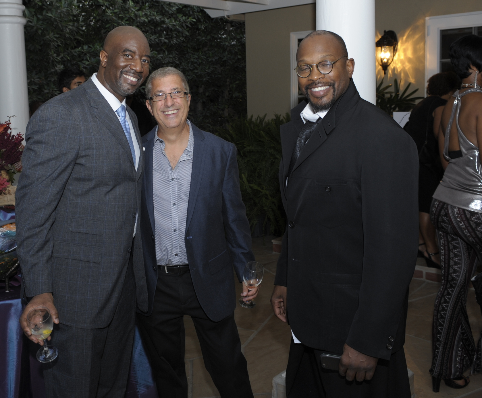Caption: Matthew Jordan Smith, Gordon Recht and Chaz Guest at the Kickstarter launch party for FUTURE AMERICAN DREAM. Photograph by George DeLoache