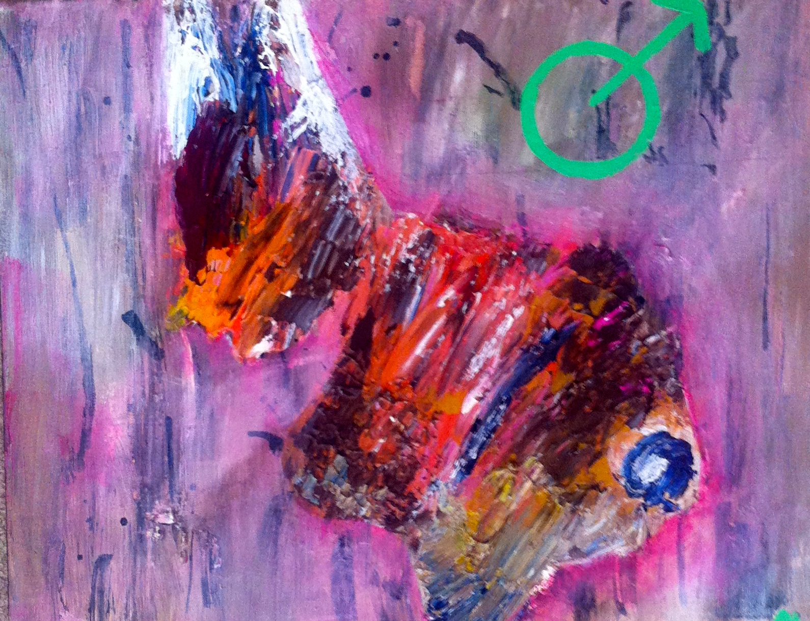 MR BUNNY How can such innocent and natural things can become so superficial? Acrylic on Canvas. Spatulas, brushes and sponges (2013)