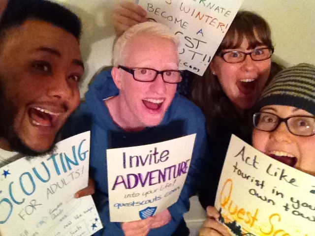 The photo is a little grainy but look at those happy faces! 