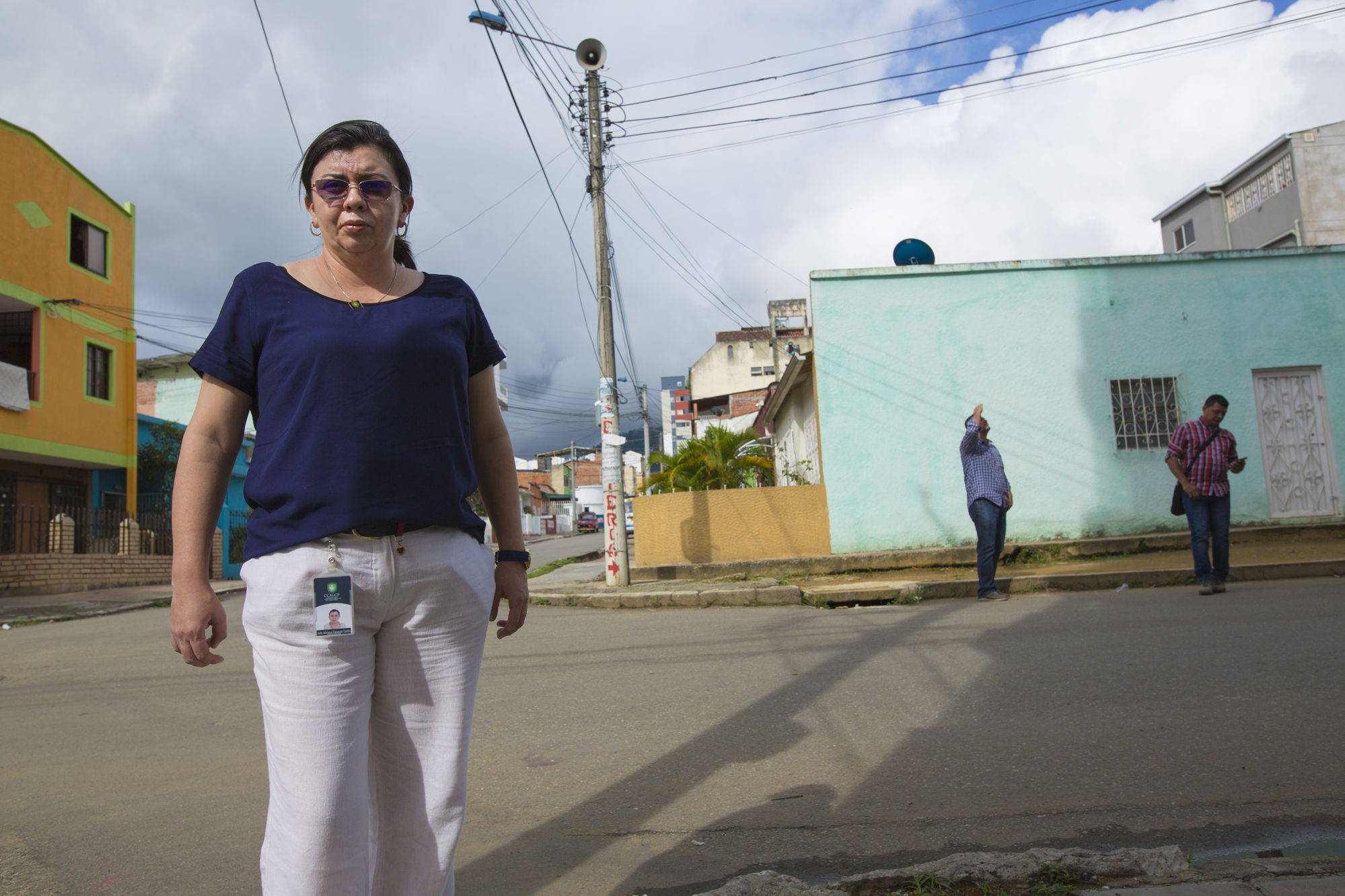  Julia Figueroa, human rights lawyer and leader of the CCALP, all women's legal collective, in the street outside her office. She has received multiple death threats in the street and has been followed, fearing for her life at times. She is now assig