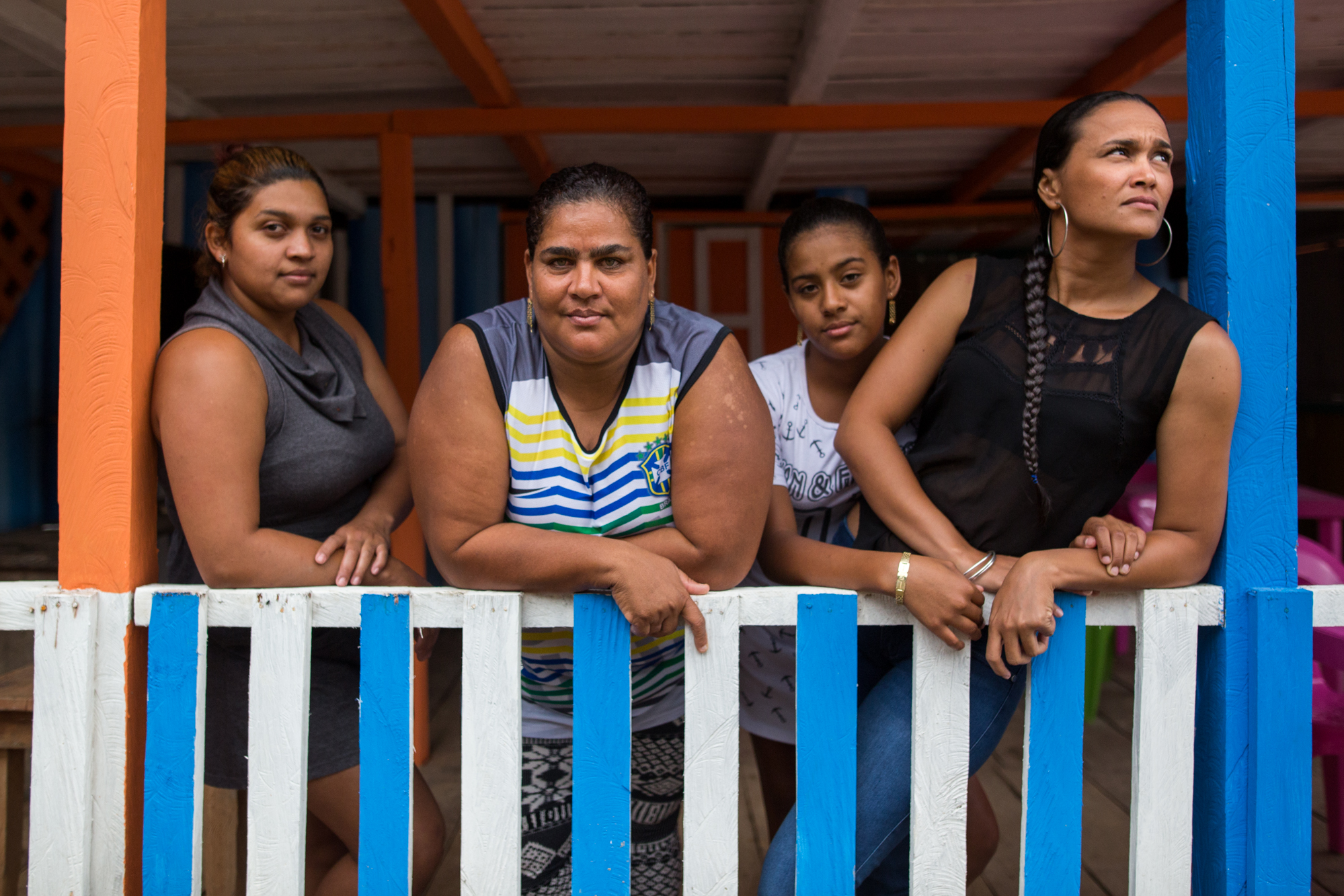  Marisol Cueto, 42 (second from left), with her nieces Mayerly, 24, Yessica, 12 and Viviana, 32 in her restaurant. Marisol was one of the founders of Mina Walter 15 years ago and is now concerned that her family and business may be displaced by econo